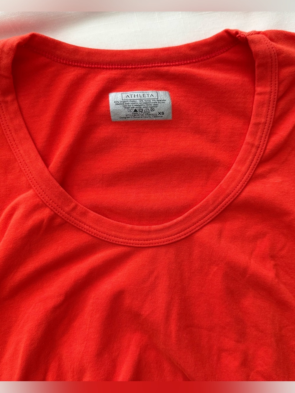 Athleta Women's Pure Ruched Sides Organic Cotton T-Shirt and Tank Orange Size XS - Picture 4 of 12